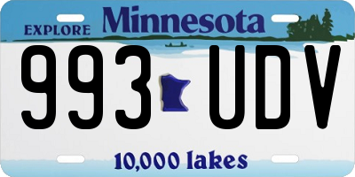 MN license plate 993UDV