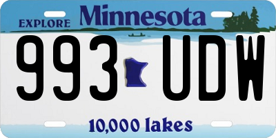 MN license plate 993UDW