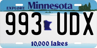 MN license plate 993UDX