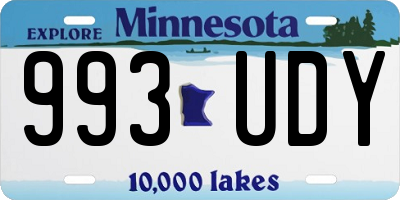 MN license plate 993UDY