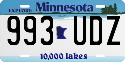 MN license plate 993UDZ