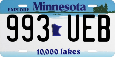 MN license plate 993UEB