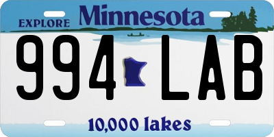 MN license plate 994LAB