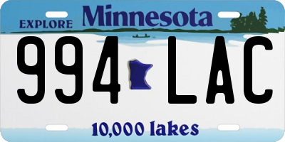 MN license plate 994LAC