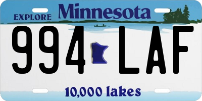 MN license plate 994LAF