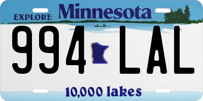 MN license plate 994LAL