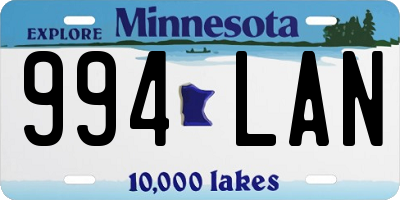 MN license plate 994LAN