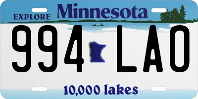 MN license plate 994LAO