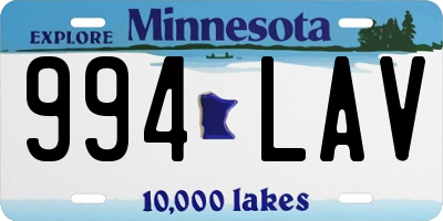 MN license plate 994LAV