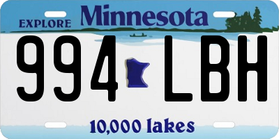 MN license plate 994LBH