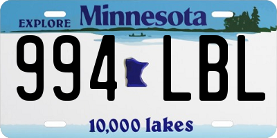 MN license plate 994LBL