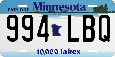 MN license plate 994LBQ