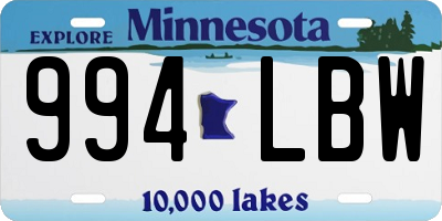 MN license plate 994LBW