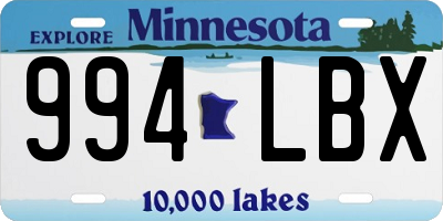 MN license plate 994LBX