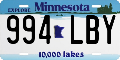 MN license plate 994LBY