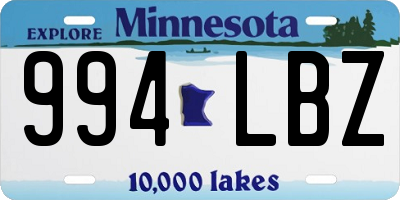MN license plate 994LBZ