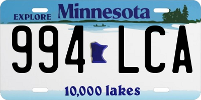 MN license plate 994LCA