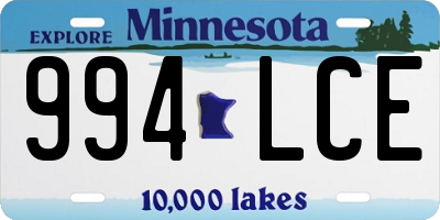 MN license plate 994LCE