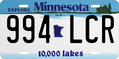 MN license plate 994LCR