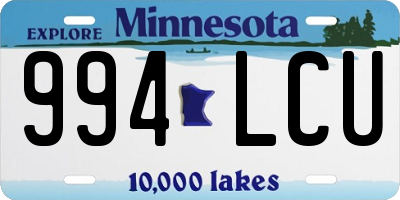 MN license plate 994LCU