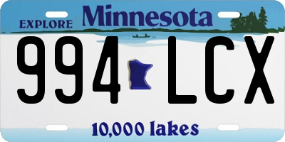 MN license plate 994LCX