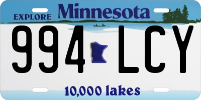 MN license plate 994LCY
