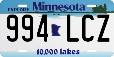 MN license plate 994LCZ