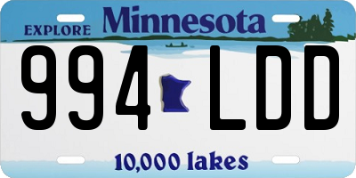 MN license plate 994LDD