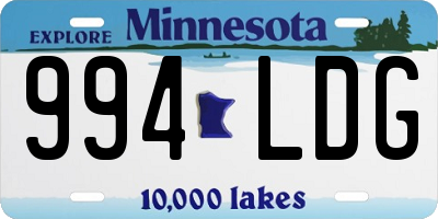 MN license plate 994LDG