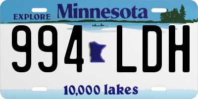 MN license plate 994LDH