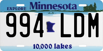 MN license plate 994LDM