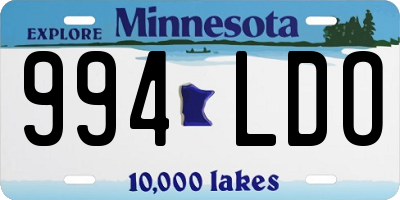 MN license plate 994LDO
