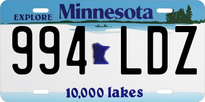 MN license plate 994LDZ