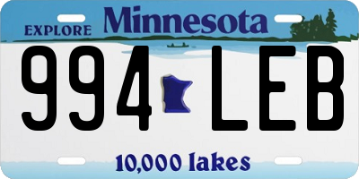 MN license plate 994LEB