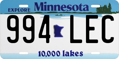 MN license plate 994LEC