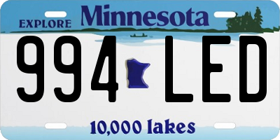 MN license plate 994LED