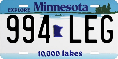 MN license plate 994LEG