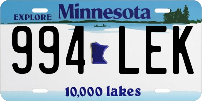 MN license plate 994LEK