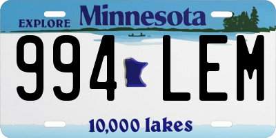 MN license plate 994LEM