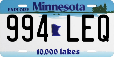 MN license plate 994LEQ