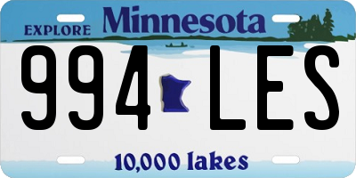 MN license plate 994LES