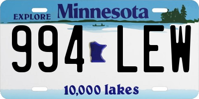 MN license plate 994LEW