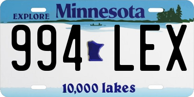 MN license plate 994LEX