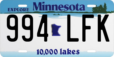 MN license plate 994LFK