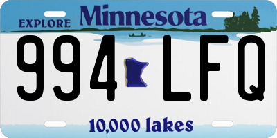 MN license plate 994LFQ