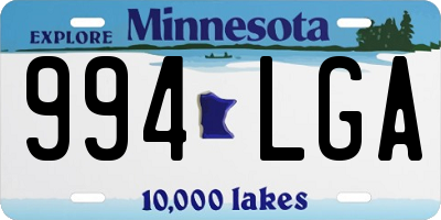 MN license plate 994LGA