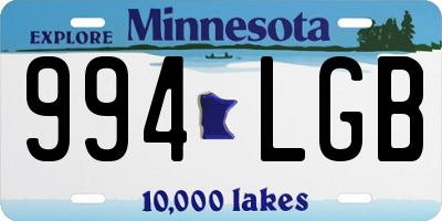 MN license plate 994LGB
