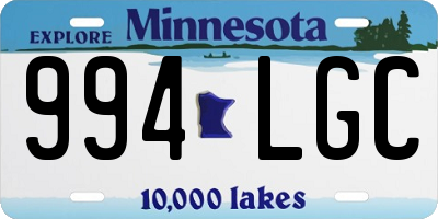 MN license plate 994LGC