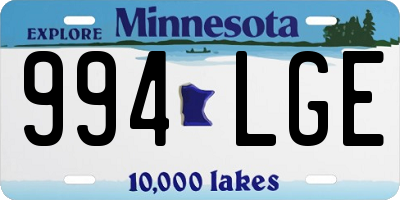 MN license plate 994LGE