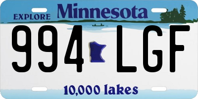 MN license plate 994LGF